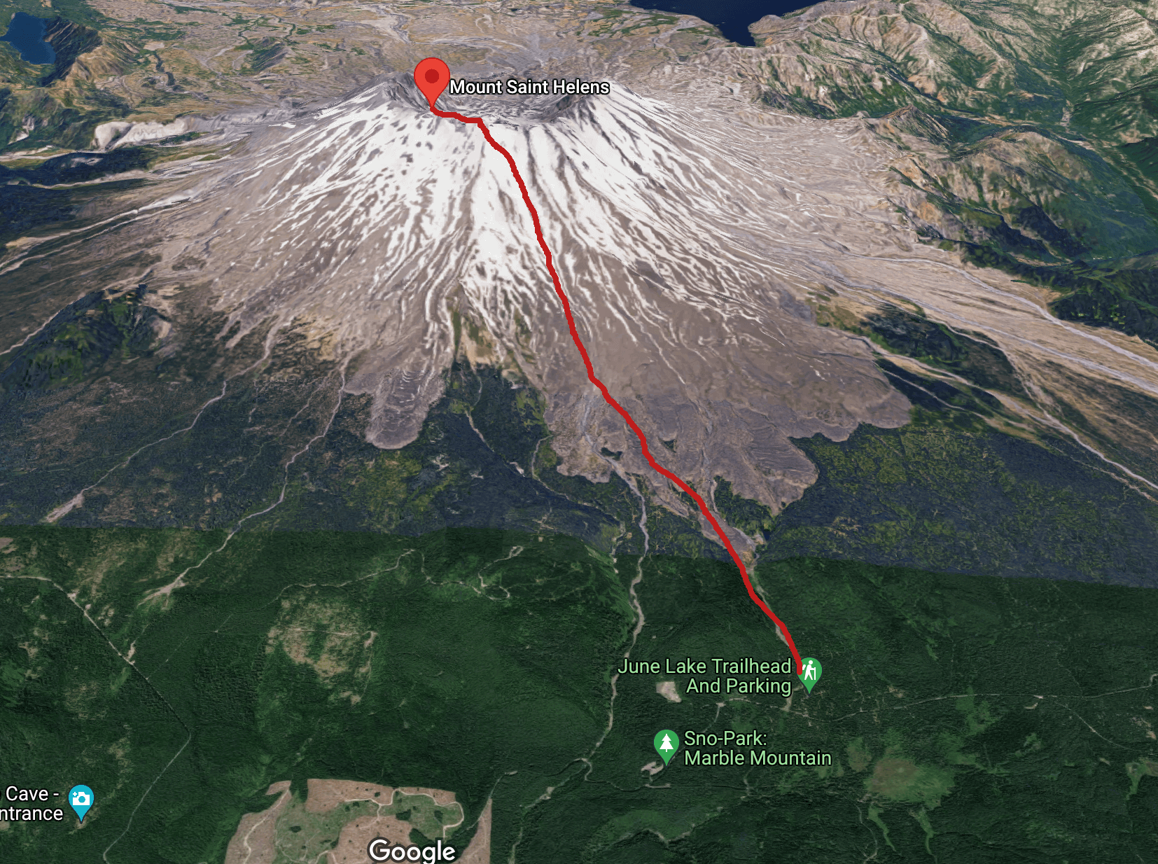 map of mt st helens